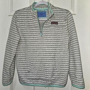 The Vineyard Vines Shep Shirt Kids Youth XL Zip Sweatshirt in Aqua Blue